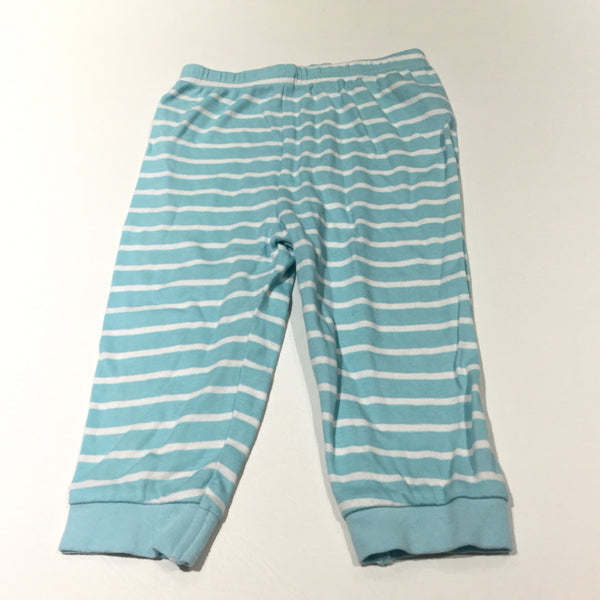 Light Blue & White Striped Pyjama Bottoms - Girls 9-12 Months