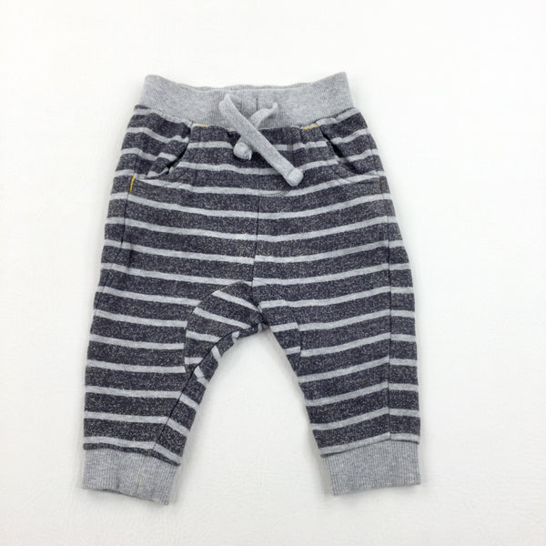 Striped Charcoal Joggers - Boys 6-9 Months