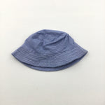 Blue & White Striped Cotton Sun Hat - Boys 12-18 Months