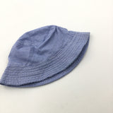 Blue & White Striped Cotton Sun Hat - Boys 12-18 Months