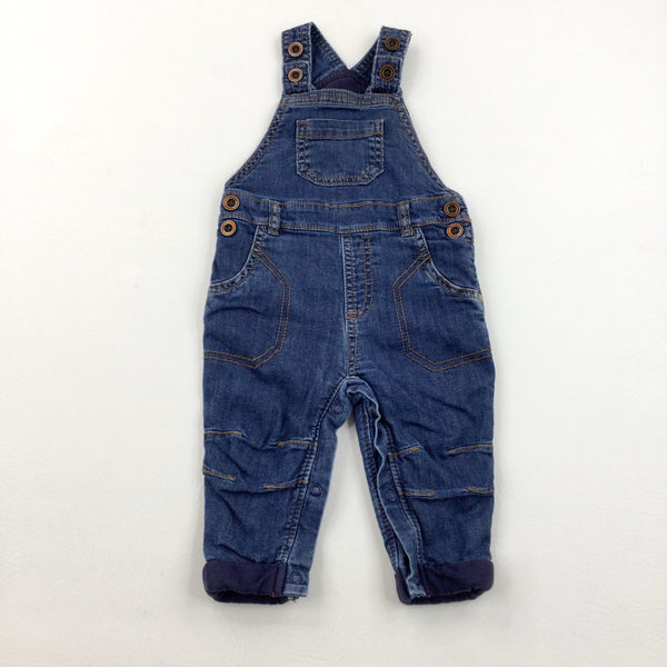 Denim Effect Blue Dungarees - Boys 6-9 Months