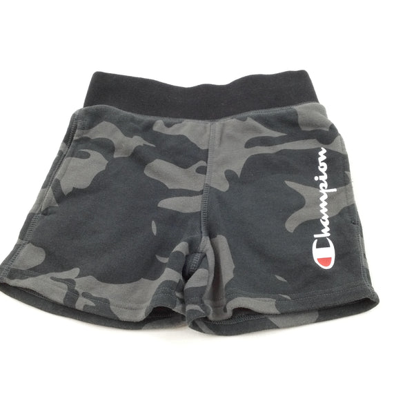 'Champion' Camouflage Black & Grey Jersey Shorts - Boys 5-6 Years