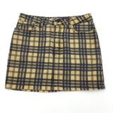 Yellow, Black & White Check Skirt - Girls 11 Years