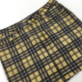 Yellow, Black & White Check Skirt - Girls 11 Years