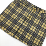 Yellow, Black & White Check Skirt - Girls 11 Years