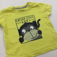 'Cheeky Little Guy' Monkey Yellow T-Shirt - Boys 3-6 Months