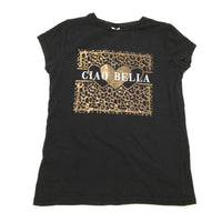 'Ciao Bella' Black T-Shirt - Girls 10-11 Years