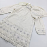 **NEW** Sparkly Cream Knitted Dress with Matching Dress - Girls 9-12 Months