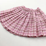 Checked Pink, White & Blue Skirt - Girls 6-12 Months