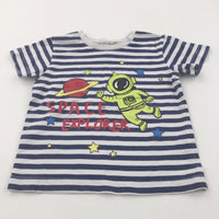 'Space Explorer' Navy & White Striped T-Shirt - Boys 2-3 Years