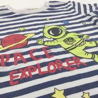 'Space Explorer' Navy & White Striped T-Shirt - Boys 2-3 Years