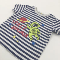 'Space Explorer' Navy & White Striped T-Shirt - Boys 2-3 Years