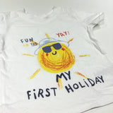 'My First Holiday' Sunshine White T-Shirt - Boys 6-9 Months