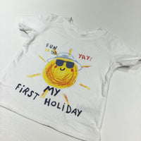 'My First Holiday' Sunshine White T-Shirt - Boys 6-9 Months