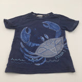 'Junior J' Crab Appliqued Navy T-Shirt - Boys 2-3 Years