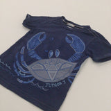 'Junior J' Crab Appliqued Navy T-Shirt - Boys 2-3 Years