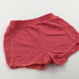 Coral Pink Lightweight Jersey Shorts - Girls 18-24 Months