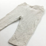 Glittery Oatmeal Joggers With Frills On The Back - Girls 6-9 Months