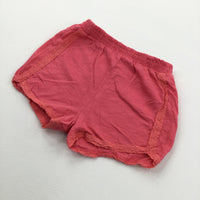 Coral Pink Lightweight Jersey Shorts - Girls 18-24 Months