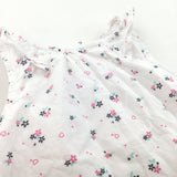 Flowers Pink & White Cotton Blouse - Girls 9-12 Months