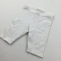 White Cropped Leggings - Girls 4-6 Months