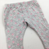 Stars Pink & Grey Leggings - Girls 3-6 Months