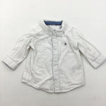 Anchor Motif White Cotton Shirt - Boys 6-9 Months
