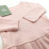 **NEW** Ribbed Pink Long Sleeve Dress - Girls 6-9 Months