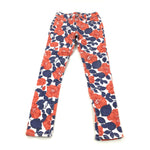 Flowers Blue & Red Super Skinny Jeans - Girls 12 Years