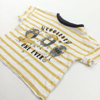 'Coolest One Ever' Monsters Yellow & White Striped T-Shirt - Boys 12-18 Months