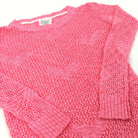 Bright Pink Knitted Jumper - Girls 11-12 Years