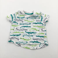Crocodiles Green & White T-Shirt - Boys Newborn