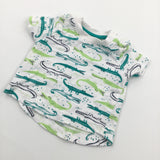 Crocodiles Green & White T-Shirt - Boys Newborn