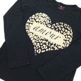 'Amour' Black Long Sleeve Top - Girls 11-12 Years