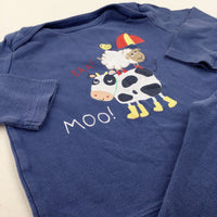 'Baa! Moo!' Cow & Sheep Blue Pyjamas - Boys 9-12 Months