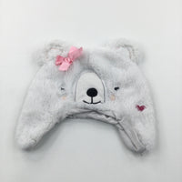 Bear Fluffy Hat with Ears - Girls 12-18 Months