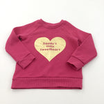 'Daddy's Little Sweetheart' Dark Pink & Gold Sweatshirt - Girls 12-18 Months