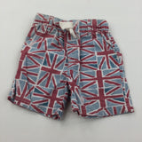 Union Jacks Cotton Shorts - Boys 12-18 Months