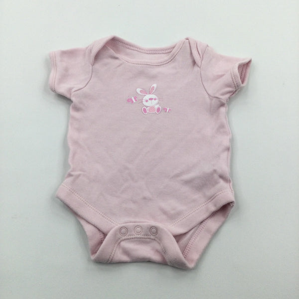 Rabbit & Butterflies Pink Short Sleeve Bodysuit - Girls Newborn