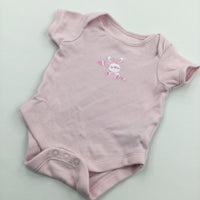 Rabbit & Butterflies Pink Short Sleeve Bodysuit - Girls Newborn