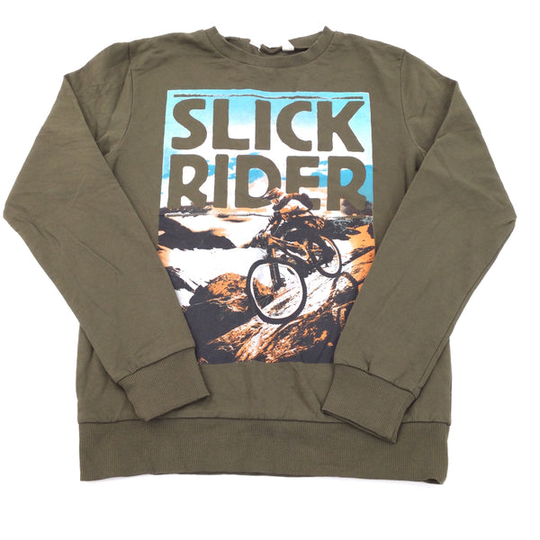 'Slick Rider' Khaki Sweatshirt - Boys 12-14 Years