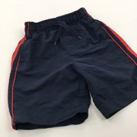 Navy & Red Shell Swimming/Sports Shorts - Boys 3-4 Years