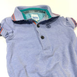 Blue Polo Shirt Style Short Sleeve Bodysuit - Boys 0-3 Months