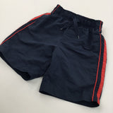 Navy & Red Shell Swimming/Sports Shorts - Boys 3-4 Years