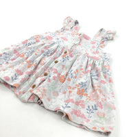 Colourful Flowers Grey Dress - Girls 9-12 Months