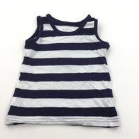 Navy & White Striped Vest Top - Boys 18-24 Months