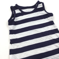 Navy & White Striped Vest Top - Boys 18-24 Months