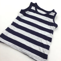 Navy & White Striped Vest Top - Boys 18-24 Months