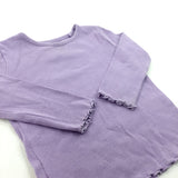Ribbed Purple Long Sleeve Top - Girls 9-12 Months