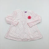 Pink Spotty White Blouse - Girls 3-4 Years